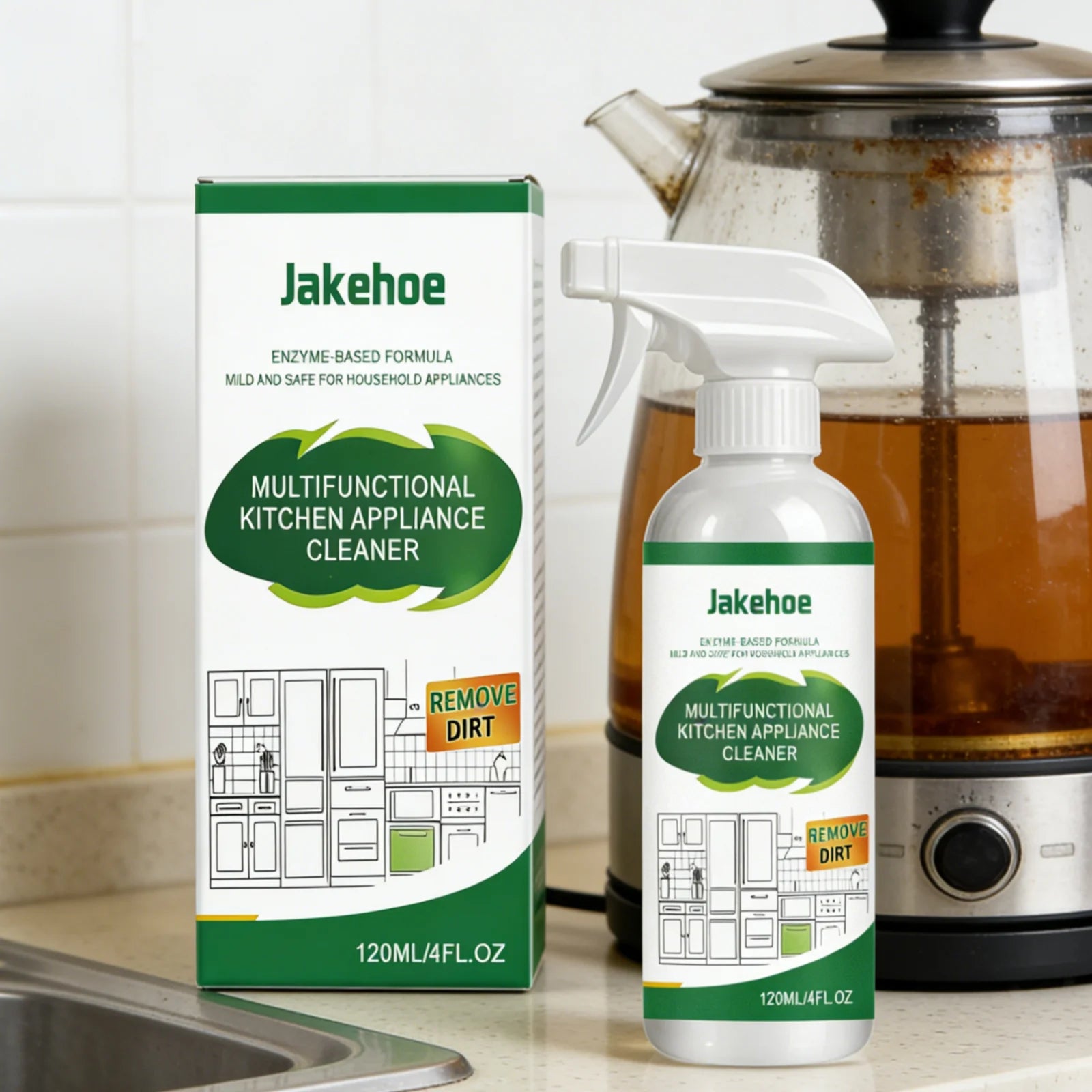 Jakehoe Kitchen Appliance Cleaner Powerful Grease Remover Decontamination Gentle Household Multifunctional Kitchen Cleaner 120ml Oasis Select