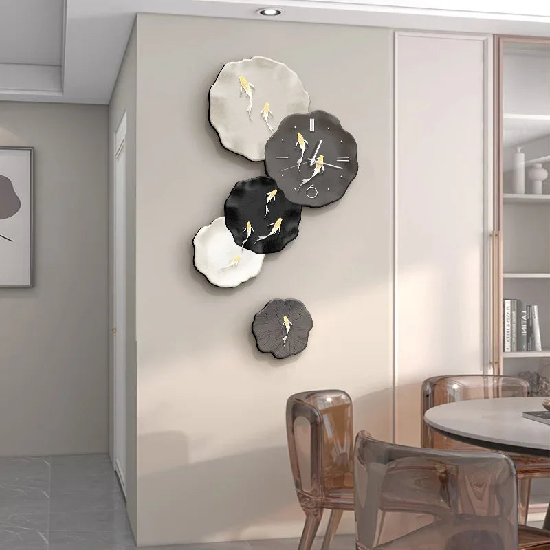 Abstract Art Living Room Decorative Painting Wall Clock Background Wall Clock Decoration Clocks Wall Home Decor Oasis Select