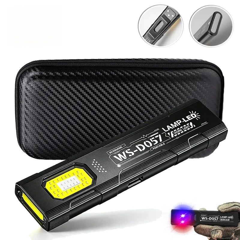LED Keychain Flashlight USB C Rechargeable Portable Torch with COB Mini Hanging Work Light Outdoor Portable Pen Clip Lantern Oasis Select