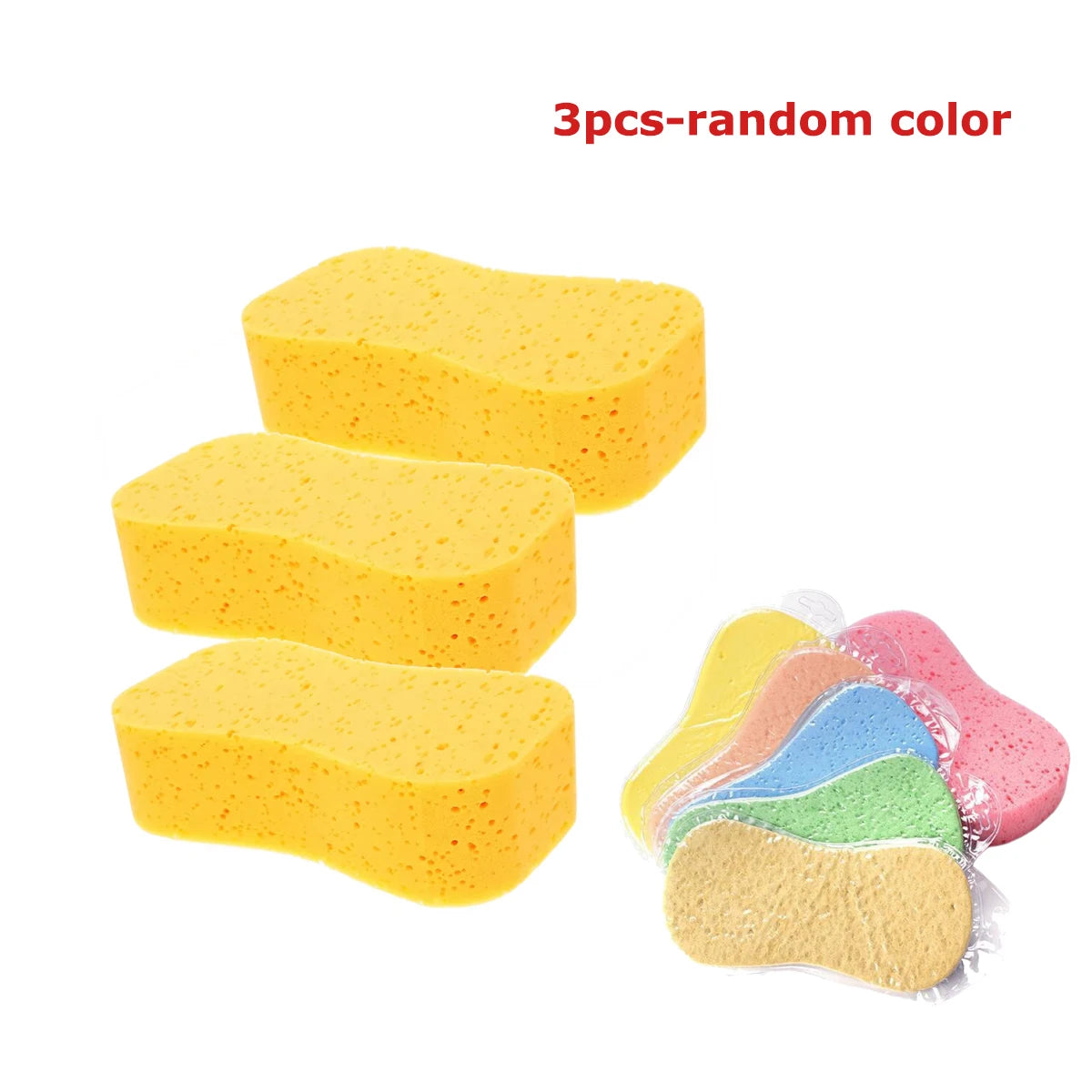 3Pcs Exfoliating Bath Sponge High Density Soft Shower Sponges for Women Body Sponges Massage Brush Washing Scrubber-Random Color Oasis Select 3PCS