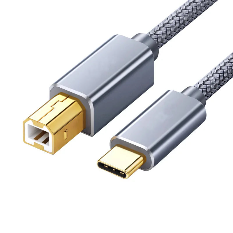 0.5m 1m 2m 3m Nylon Braided Laptop Scanner cable usb c Type-C to USB B 2.0 Printer Cable High Speed For Epson HP Brother Oasis Select Type c 1m