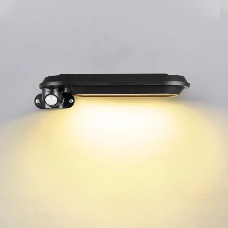 Solar Wall Lamps, Outdoor Garden Lighting Street Lamps, Household Outdoor Human Body Sensing LED Solar Wall Lamps Oasis Select Black warm light