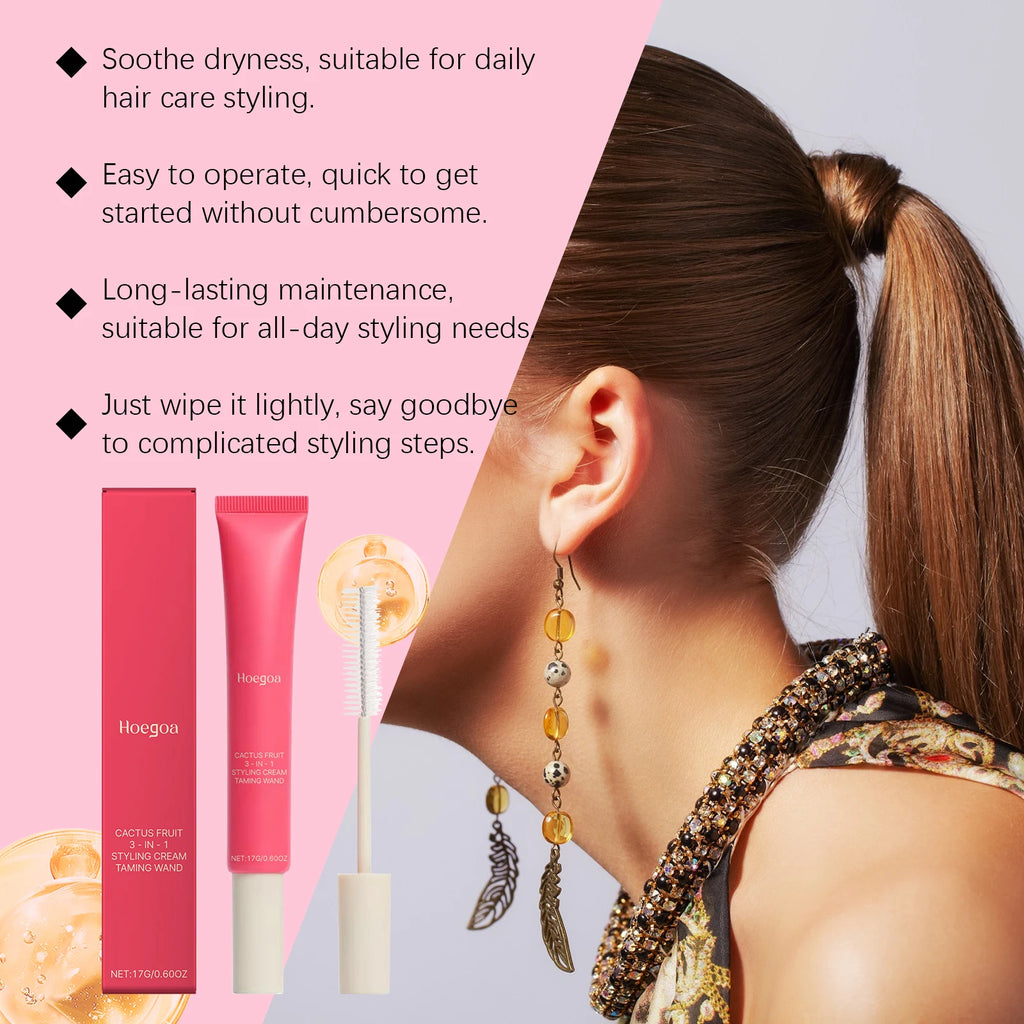 HOEGOA 3-in-1 Hair Styling Cream – Frizz Control & Volume