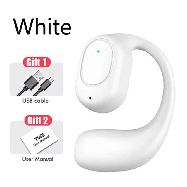 Wireless Headphones Bluetooth Headset With Microphone Bone Conduction Handsfree Noise Canceling Earphones For Driving Audifonos Oasis Select White
