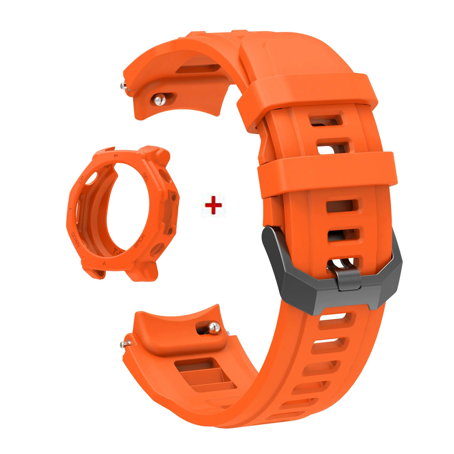 Silicone Band & Case Cover for Amazfit T-Rex 3 Pro – Strap Smartwatch Band & Case Oasis Select Orange