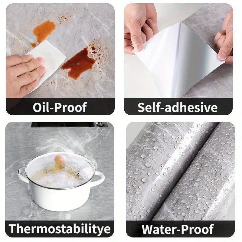 10-40PCS Marble Style Self-adhesive Floor Stickers Thickened Wear-resistant PVC Flooring Mats for Household Use Easy To Install Oasis Select