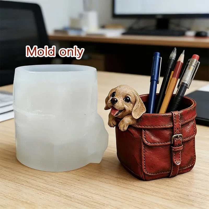 Dog Bag Flower Pot Silicone Molds DIY Succulent Plant Flowerpot Vases Mold Concrete Gypsum Candle Cup Resin Pen Holders Mould Oasis Select