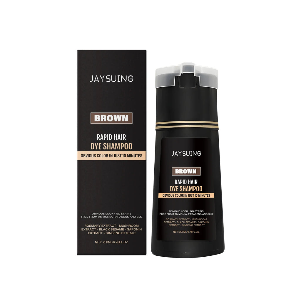 Jaysuing 3-in-1 Men's Hair Dye Shampoo – Gray Coverage 200ml Hair Dye Shampoo Oasis Select Brown 200ml