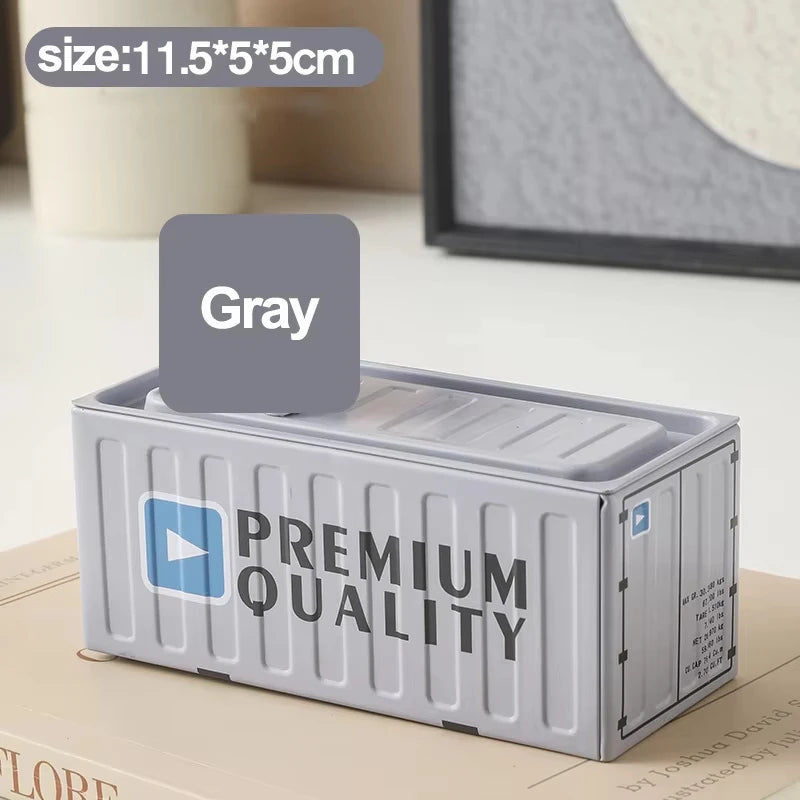 Iron Storage Box Retro Industrial Style Metal Miniature Container Model Decorative Storage Box Creative Model Display Piece Oasis Select Gray