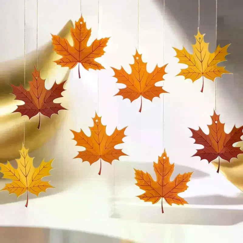 16 PCS Paper Leaves Fall Leaves Fall Thanksgiving Hanging Ceiling Decor for Autumn Harvest Party Classroom Home Supplies Oasis Select