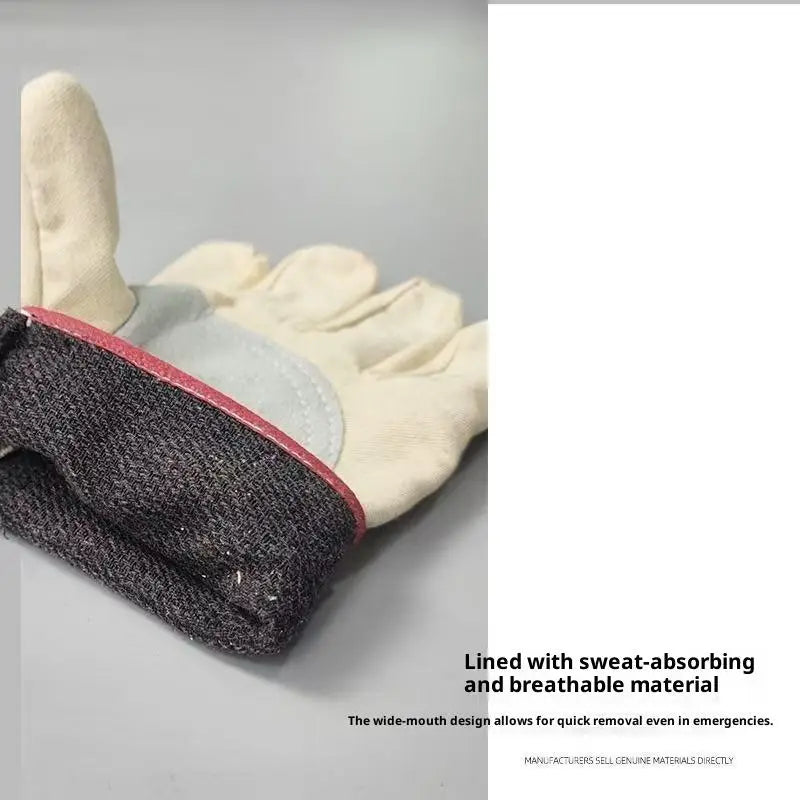 Canvas Gloves Wear-resistant Welder Maintenance Canvas Gloves Double Thickened Protective Labor Protection Gloves Canvas Gloves Oasis Select