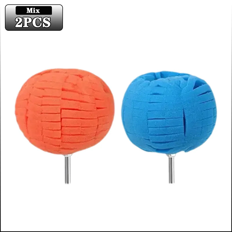 1-4PCS Car Hub Polishing Sponge Grinding Head Conical Sponge Wheel Buffer for Metal Plastic Automotive Wheel Detail Tool Oasis Select Round Mix-2PCS