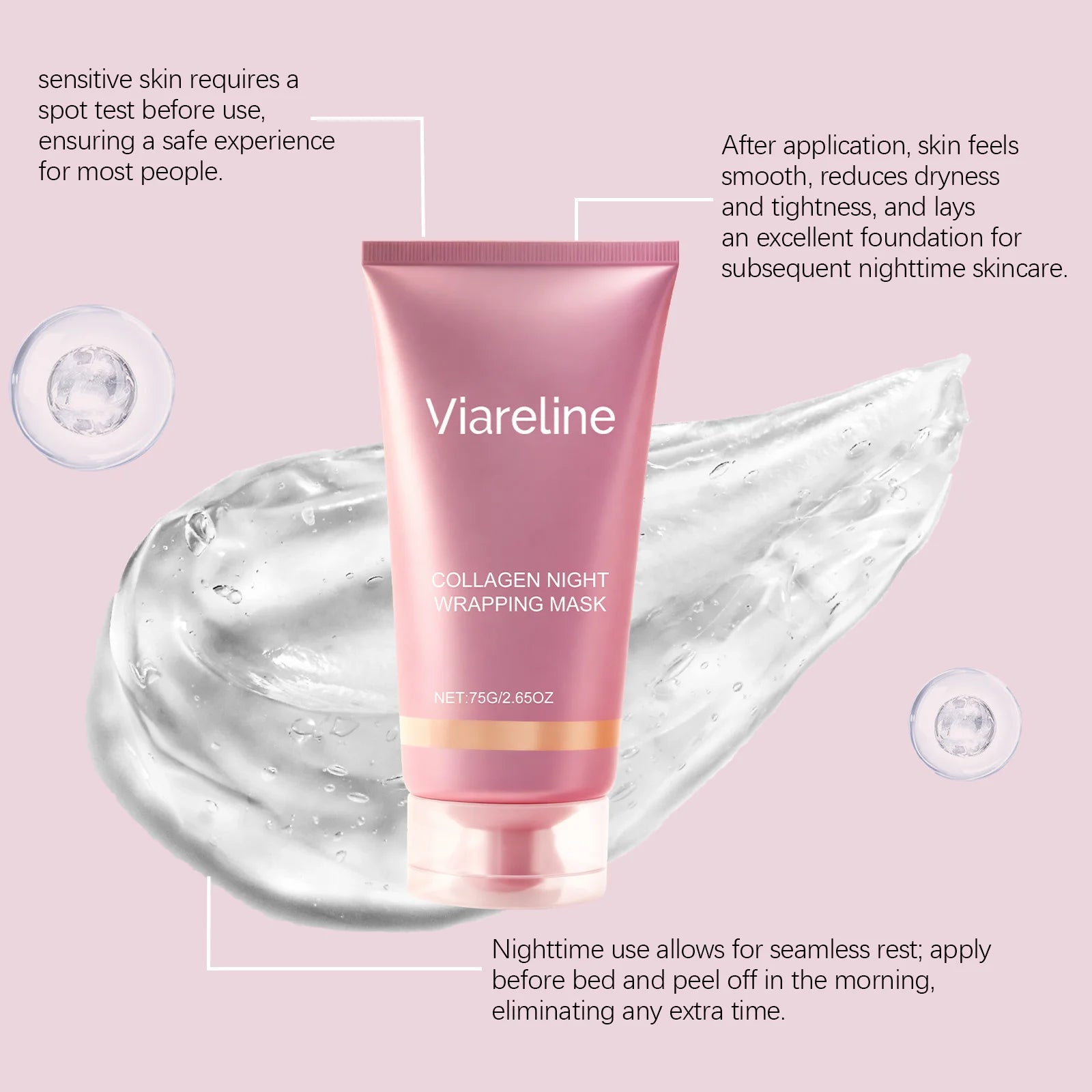 Viareline Collagen Peel Off Facial Mask Removes Blackheads Deeply Moisturizes Shrinks Pores Smoothes Fine Lines Brightens Skin Oasis Select