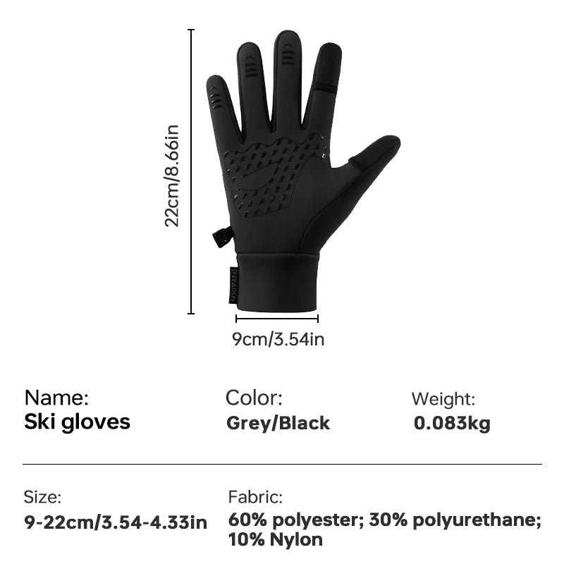 Winter Warm Touchscreen Gloves Unisex Windproof Waterproof Cycling Gloves Flip-Finger Design Skiing Fishing Hiking Gloves Oasis Select