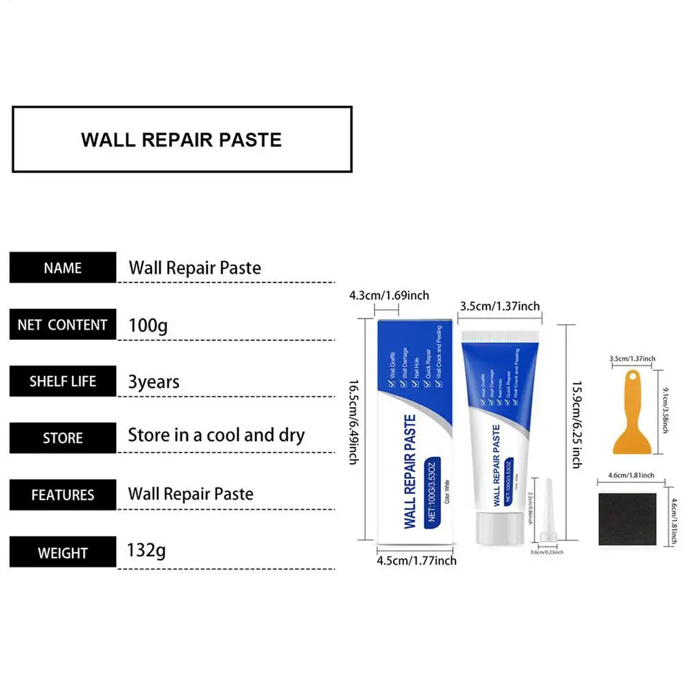 Plasterboard Repair Kit Wall Repair Kit Wall Repair Paste Wall Repair Agent Easily fill holes & quickly repair cracks in walls Oasis Select White