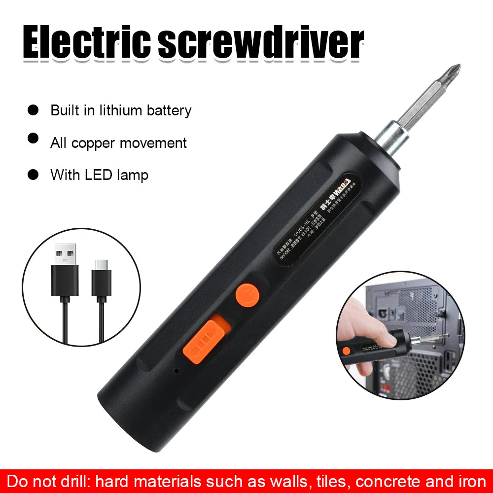 USB-Charging Electric Screwdriver Household Electric Screwdriver for Fastening Drilling and Screwdriving Tool Maintenance Tool Oasis Select