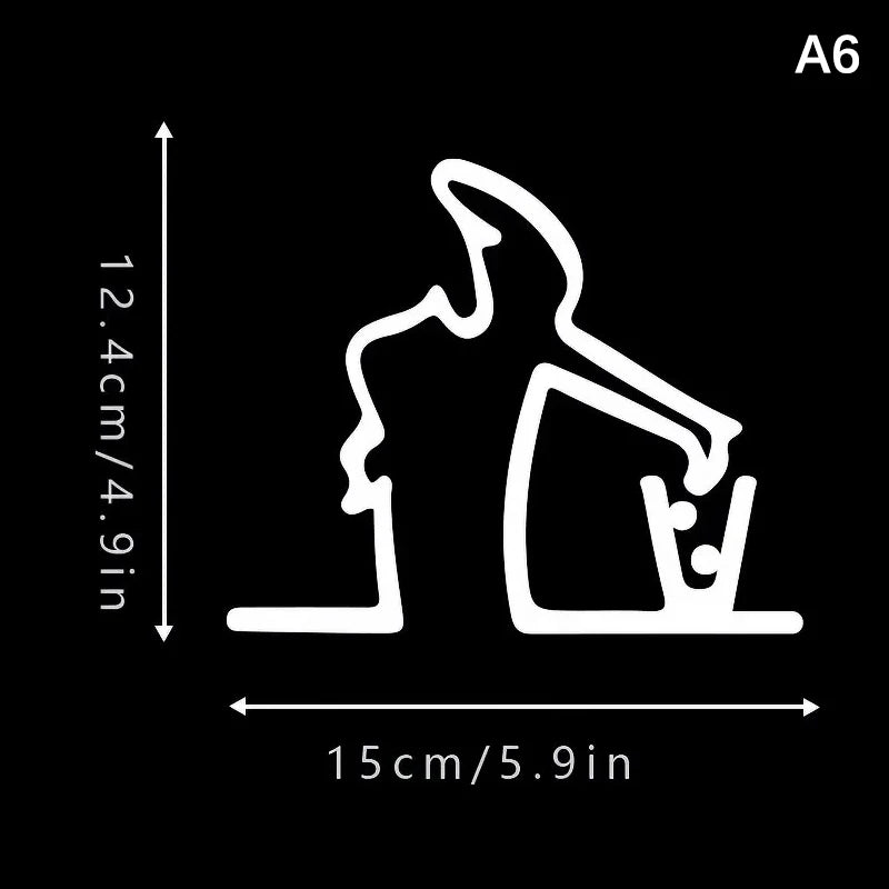La Linea-Minimalist Line Art Wall Sticker, Waterproof Decal, Home and Car Decoration, Suitable for Walls Doors Glass and Cars Oasis Select A6