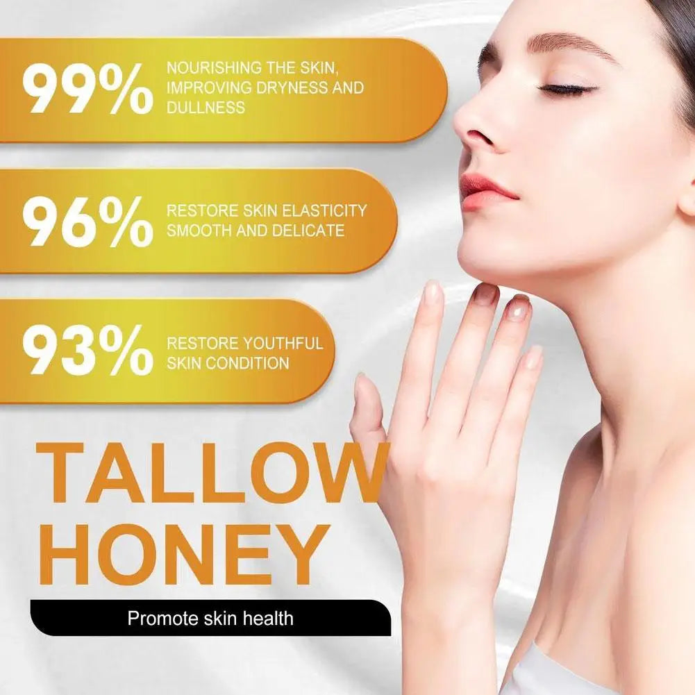 120g Whipped Beef Tallow And Honey Balm Beef Tallow Face Moisturizer Face & Body Skin Care Grass Fed Grass Finished Face Cream Oasis Select