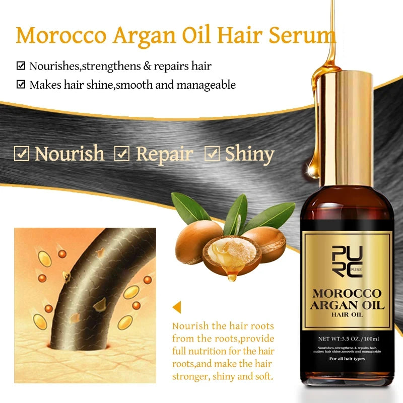 PURC Morocco Set Serum Smoothing Shampoo Conditioner And Repair Hair Mask Anti Dandruff Scalp Anti-Itch Hair Care Products Kit Oasis Select