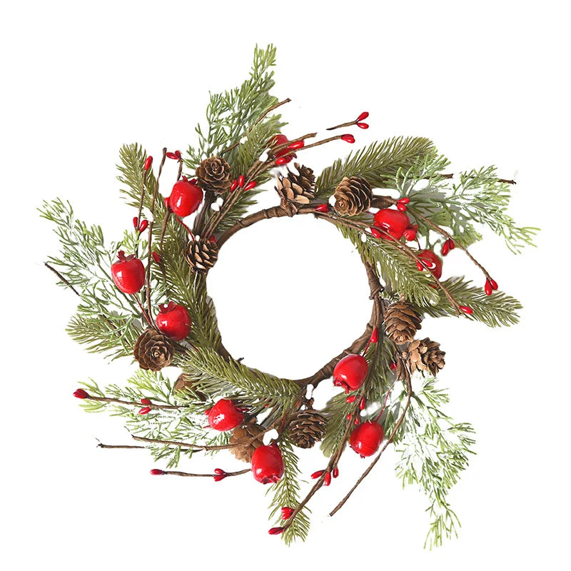 Christmas Candle Rings Table Decoration Christmas Wreath Candle Holder Ring Red Berries Table Centerpieces Candle Wreath Oasis Select A
