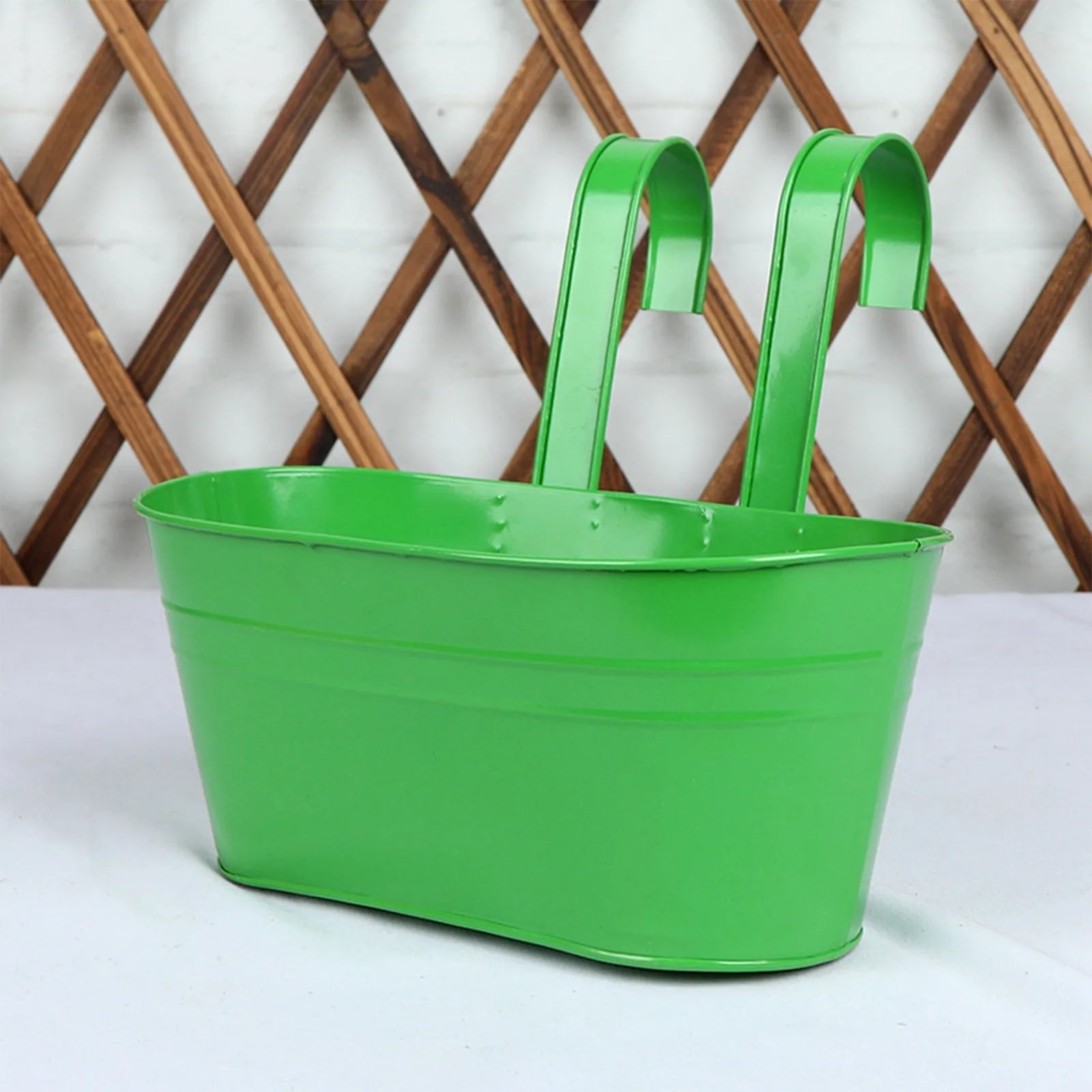 Metal Iron Hanging Flower Pots Balcony Planter with Detachable Hook, Durable Herb Pots Perfect for Fence Home Decor Oasis Select K One Size