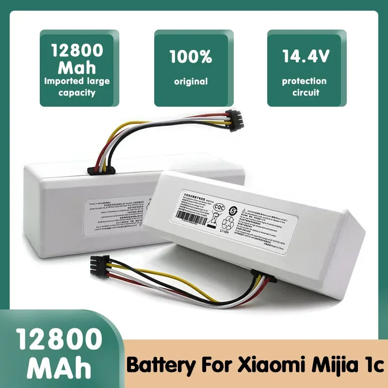 NEW 14.4V 12800mah P1904-4S1P-MM Battery For Xiaomi Mijia 1C STYTJ01ZHM Robot Vacuum Mop Cleaner Accessories battery Oasis Select