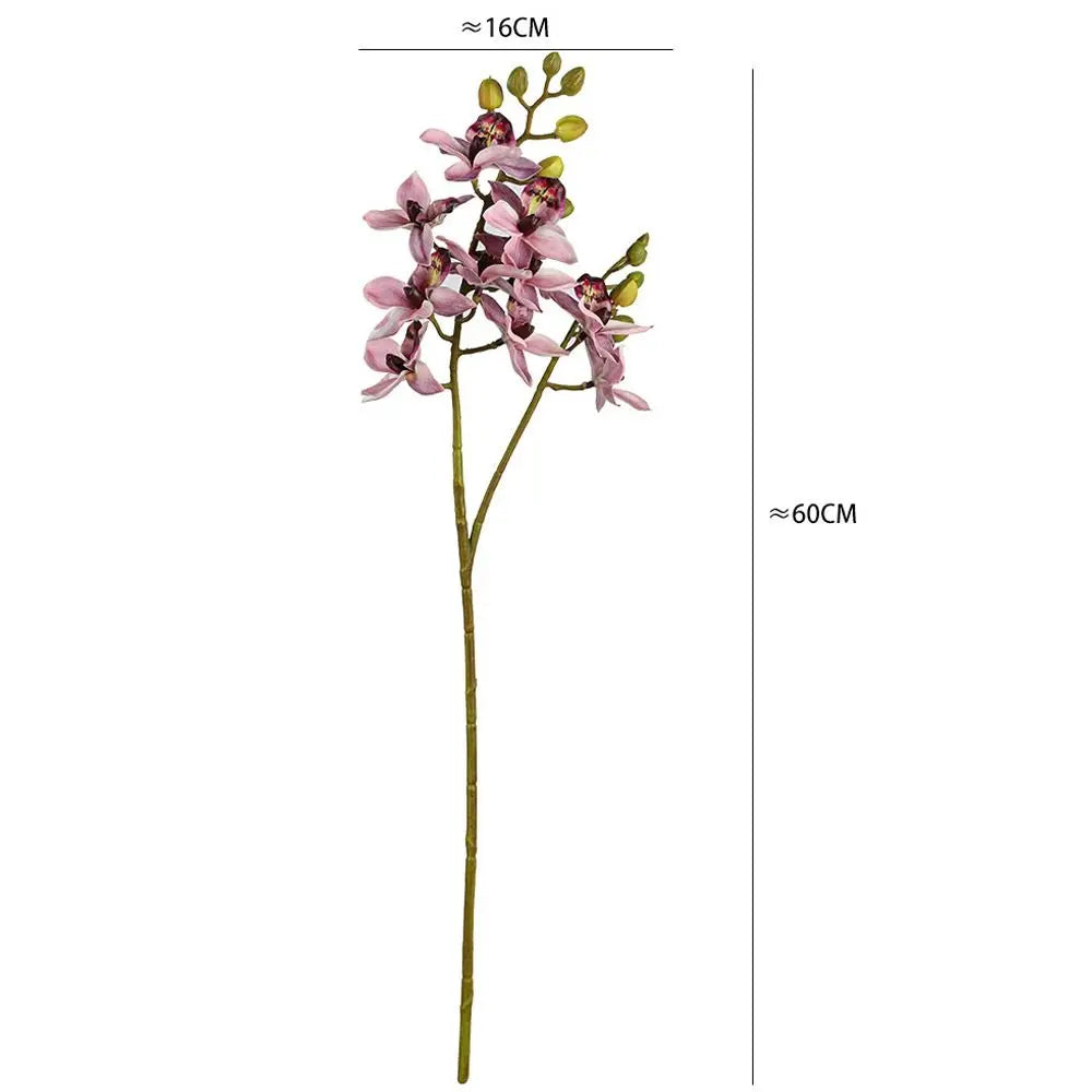 2 Fork Artificial Phalaenopsis Branches Realistic Handmade Artificial Butterfly Orchid Flower Real Touch Simulation Plant Oasis Select