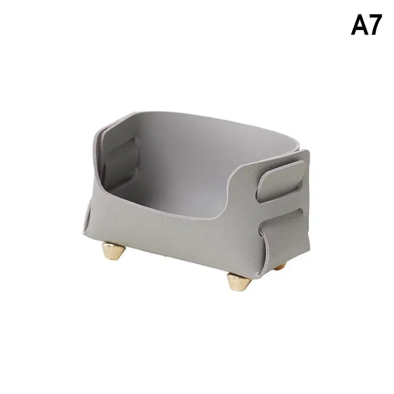 PU Leather Desktop Business Card Holder & Sign Display Stand