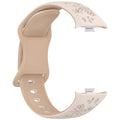 Two-Tone Floral Silicone Strap for Redmi Watch & Mi Band 8/9 Pro Silicone Watch Strap Oasis Select Starlight Milk tea