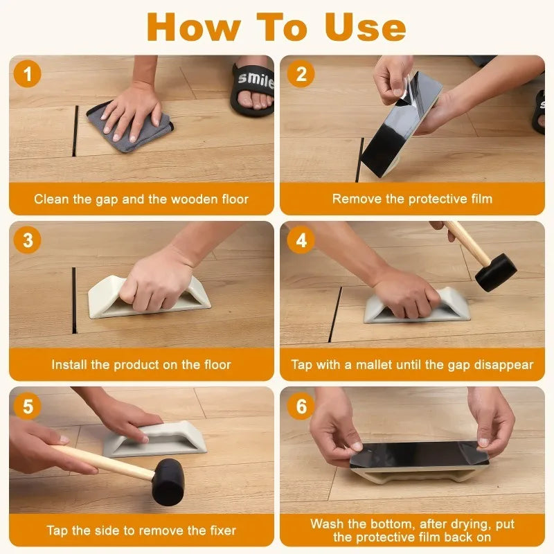 1 Set Floor Gap Fixer Tool Kit Heavy-Duty Plank Grabber Washable Adhesive Pad for Laminate Vinyl and Hardwood Flooring Repair Oasis Select