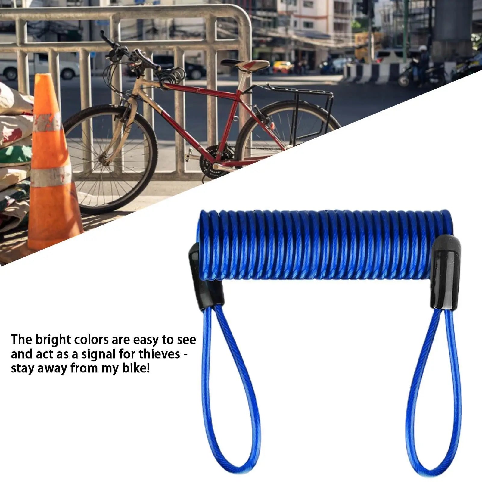Lock Reminder Cable Disc Lock Cable For Antitheft Protection Security Steel Wire Spring Reminder Rope For Motorbike Helmets Lock Oasis Select