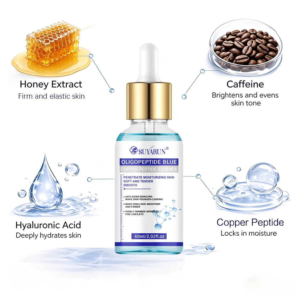 COPPERPEPTIDE ESSENCE Lifts and Firms Facial Contours, Evens Skin Tone, Provides 48H Hydration, Easily Absorbed and Non-Greasy. Oasis Select