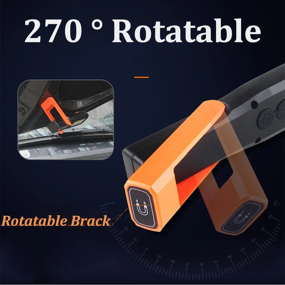 Powerful COB Work Lamp Rechargeable Flashlight Handheld Car Repair Lamp Outdoor Camping Hook Tent Lamp Emergency Lighting Lamp Oasis Select
