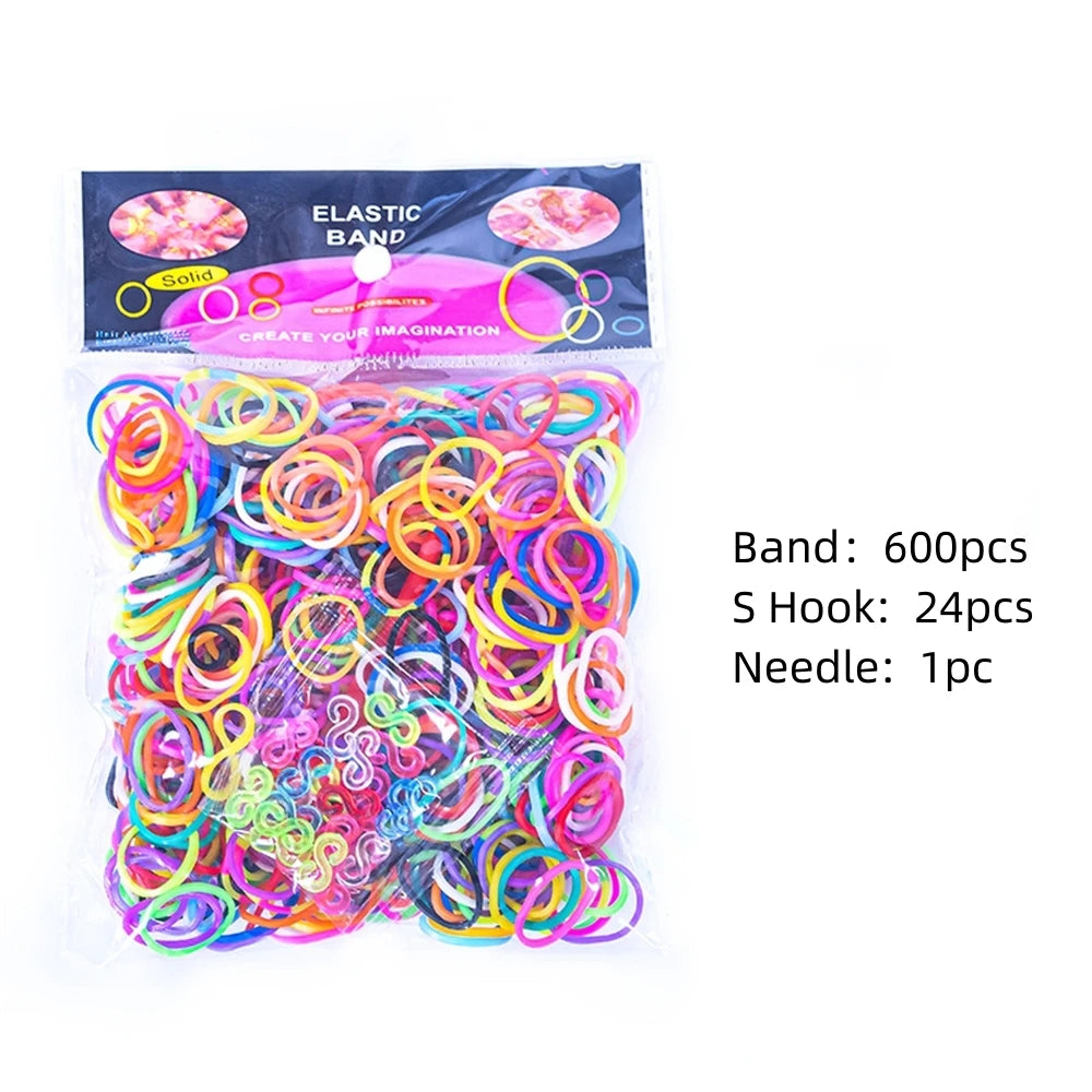 600pcs Loom Rubber Bands Kit Bracelet Making Kit for Kids Elastic Weaving Lacing DIY Crafting Gift Girl Oasis Select Mix