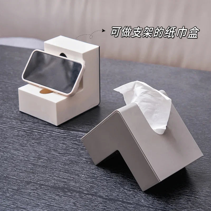 Japanese creative ins air-pumped paper box net red high appearance level L-shaped tissue box living room simple Kleenex box Oasis Select