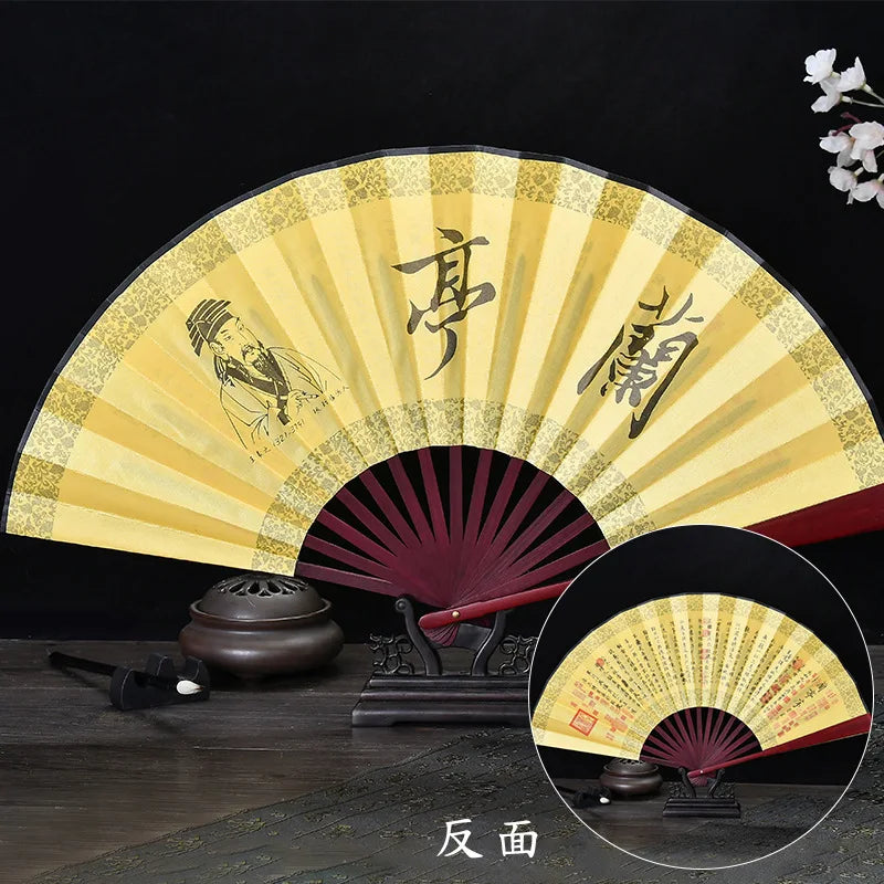 Ancient Folding Fan Chinese Scenic Spots Retro Classic Blank Fan Craft Silk Cloth Fan For Decoration Performance Gift Idea Oasis Select P