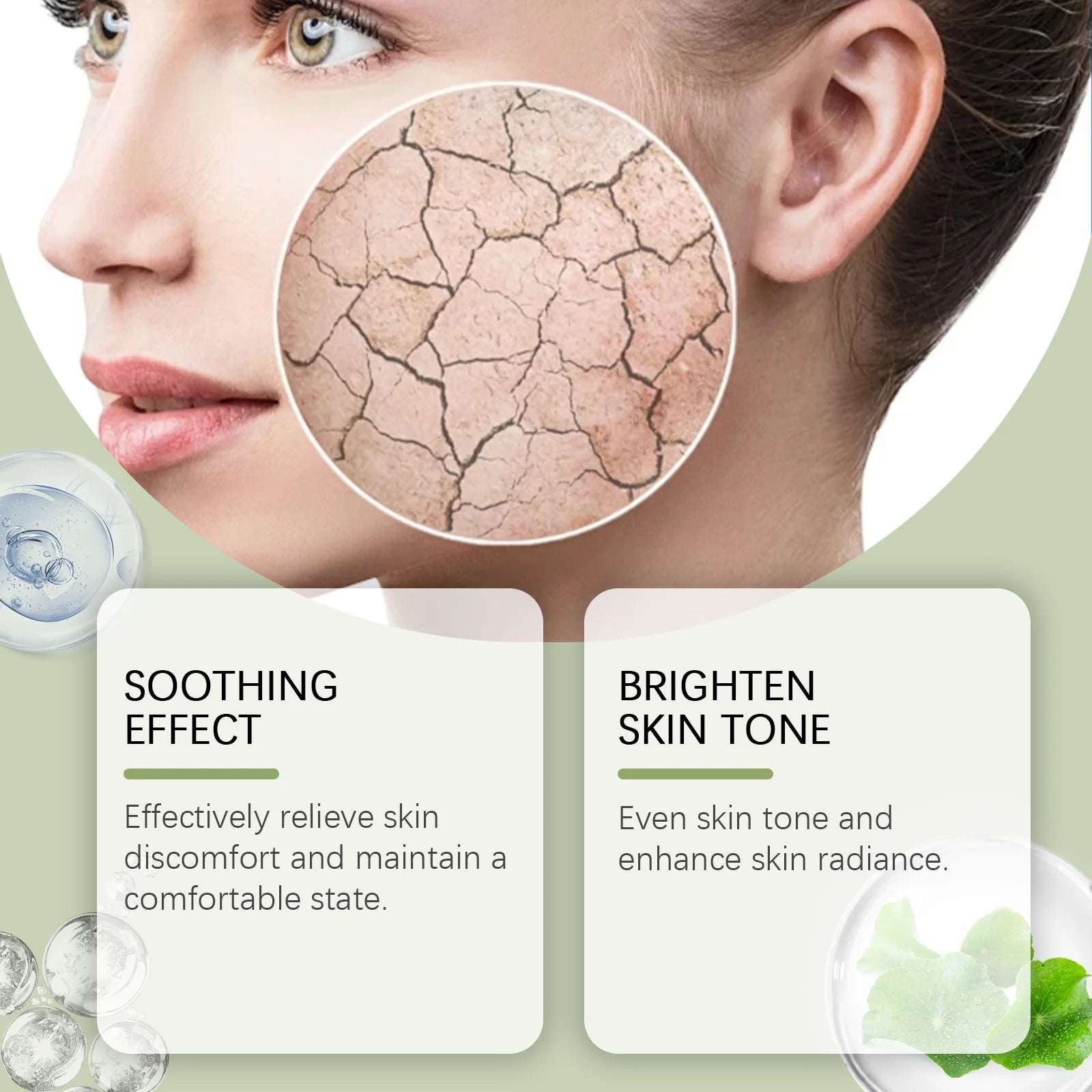 Centella Asiatica Facial Serum Moisturizing Nourish Repairing Dry Skin Smoothing Rejuvenation Soothing Brightening Beauty Health Oasis Select