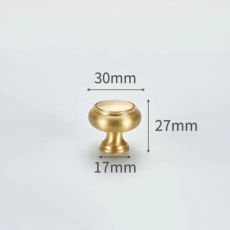 Modern Simple Solid Brass Cabinet Knobs Furniture Wardrobe Handle Kitchen Copper Pulls Doorknob Oasis Select 14