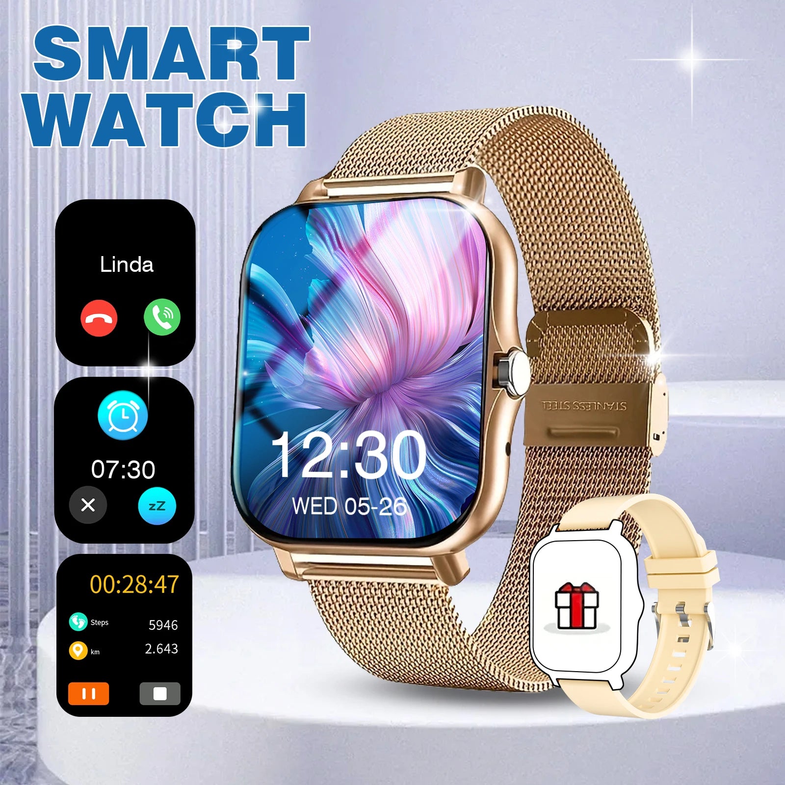 LOMAXFR Smart Watch – Bluetooth Calling, Fitness & Music