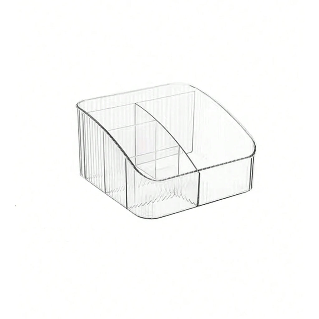 Desktop Five Grid Storage Box, Transparent Trapezoidal Acrylic Dressing Table, Household Lipstick And Cosmetics Sorting Box Oasis Select Clear