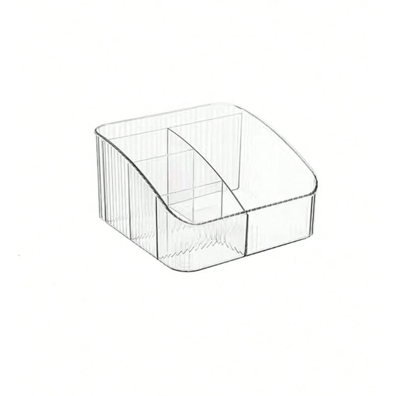 Desktop Five Grid Storage Box, Transparent Trapezoidal Acrylic Dressing Table, Household Lipstick And Cosmetics Sorting Box Oasis Select Clear