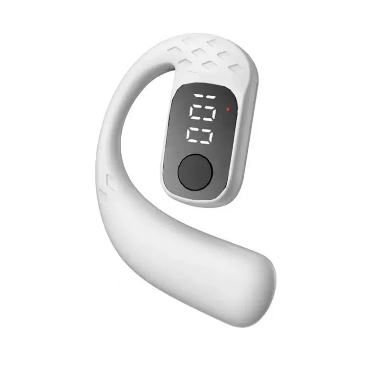 Open Wireless Headset Bluetooth 5.4 180° Rotation Adjustable Left Right Ear Universal Earphone Mic Sport Business Music Ear-Hook Oasis Select White 1PCS