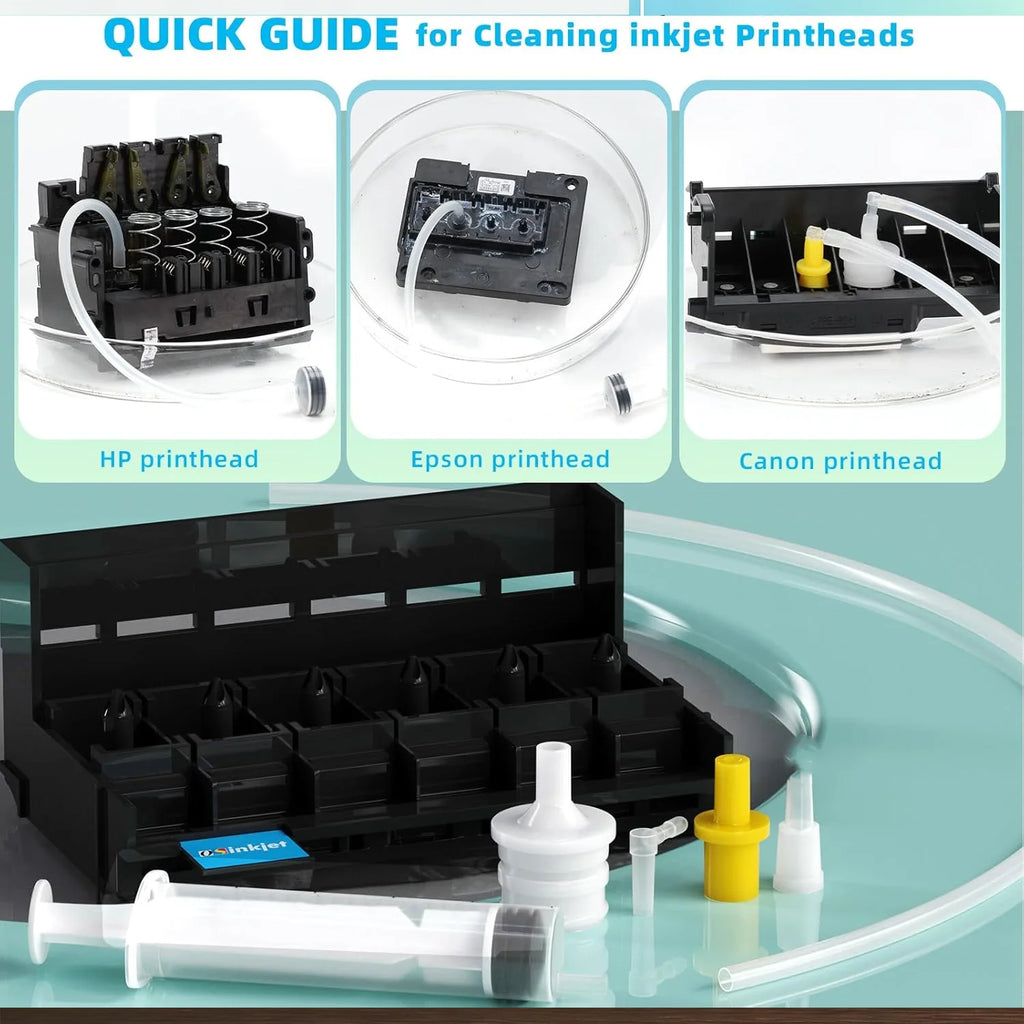 500ml Printer Head Cleaning Solution Kit for Epson, HP, Canon, Brother Inkjet Printers. Professional Liquid Nozzle Cleaner Tool Oasis Select