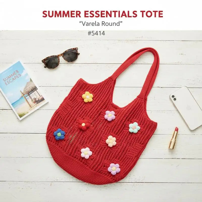 Floral Woven Shoulder Bag – Lightweight Women's Beach Tote