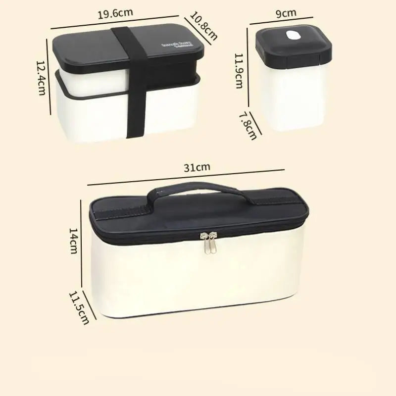 Adult Bento Box,All-inOne Japanese Stackable Lunch Box With Removable Cutlery Set And Sealing Tape,Microwave And Dishwasher Safe Oasis Select