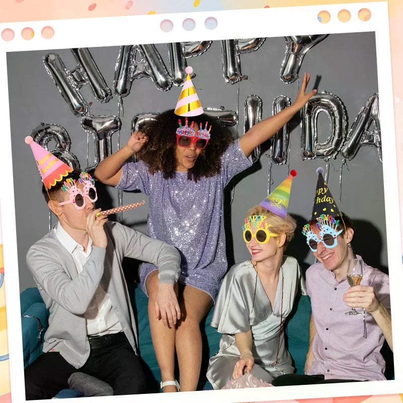 Birthday Party Glasses Funny Candle Sunflower Rainbow Sunglasses Happy Birthday Photo Booth Props Supplie Kids Favor Party Decor Oasis Select