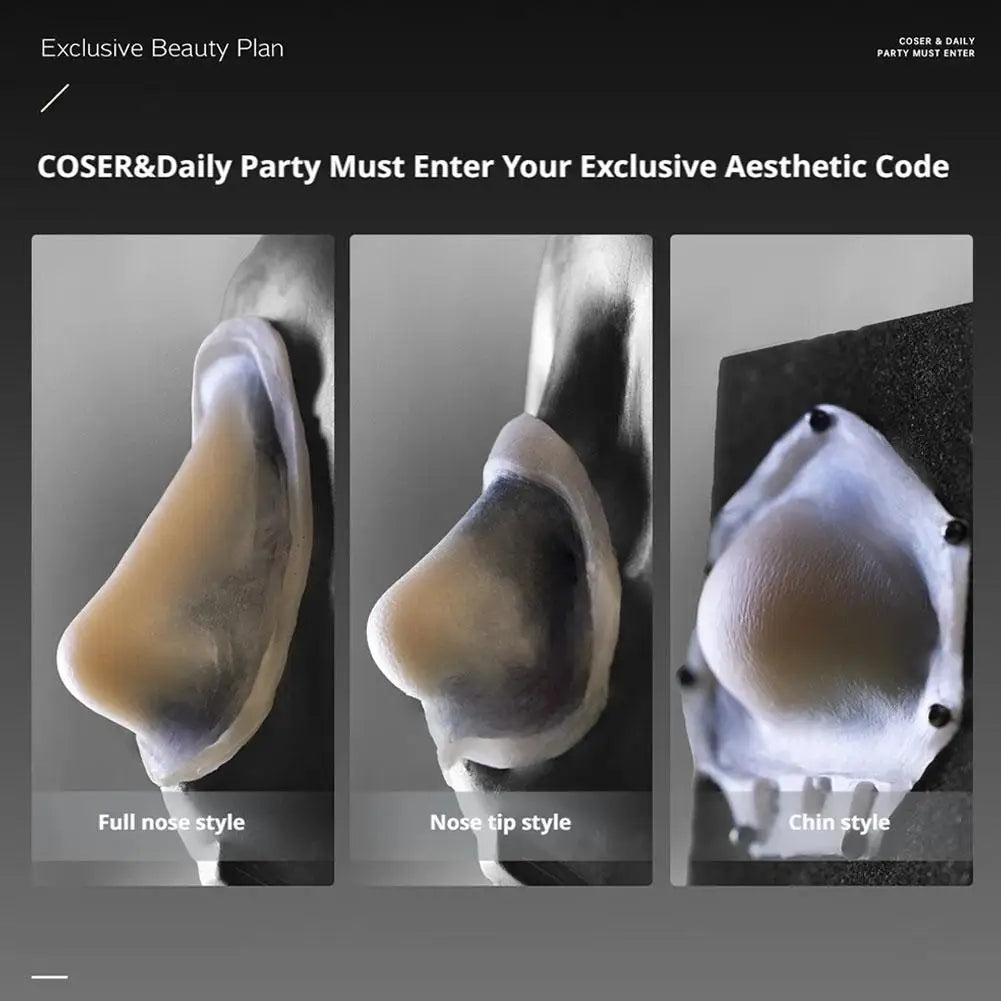 Professional Silicone Fake Nose Chin Kit Skin-friendly Reusable Realistic Cosplay Special Effects Photography Costume Party Use Oasis Select
