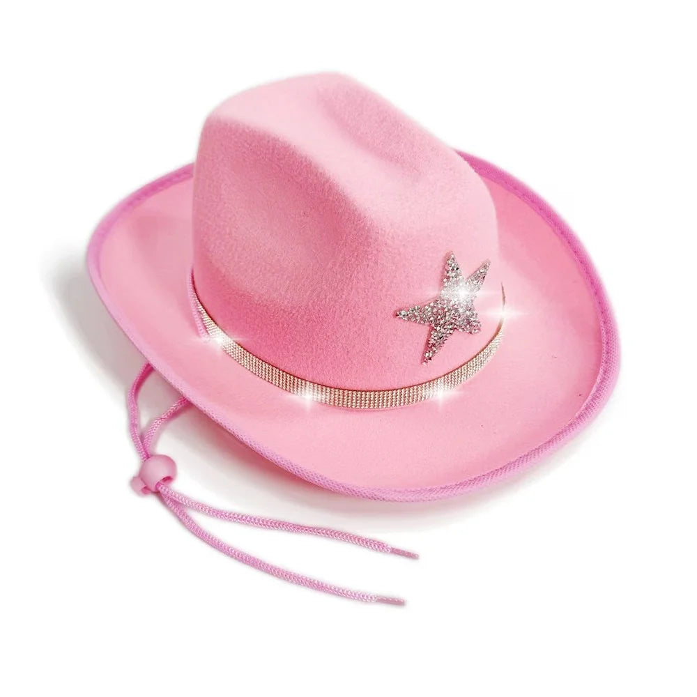 Pentagram Cowboy Hat Star Sequin Birthday Party Hats Cowgirl Hats Women Performance Hat For Adults Party Hats Cosplay Oasis Select