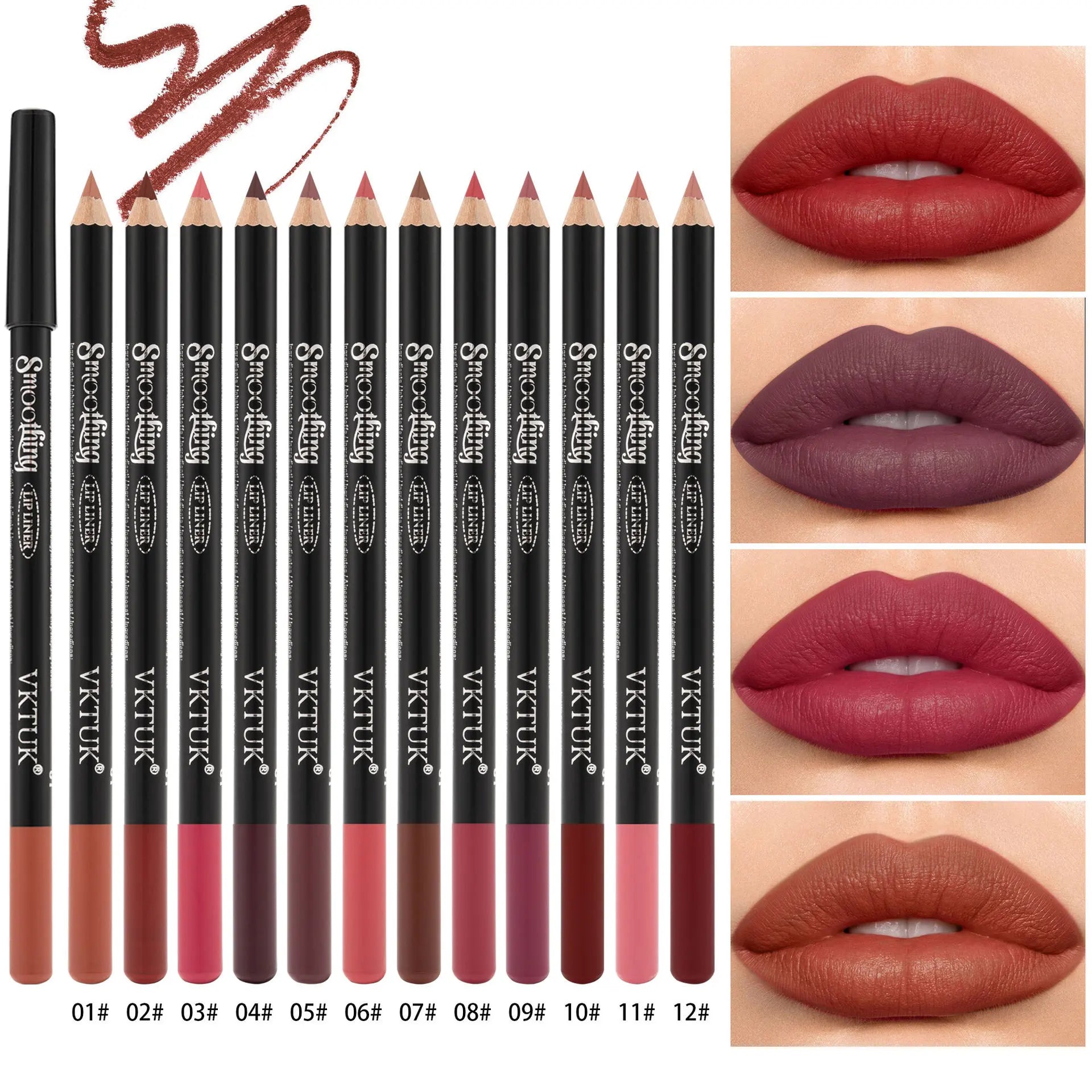 12-Piece Matte Lip Liner Set – Long-Lasting All Skin Tones