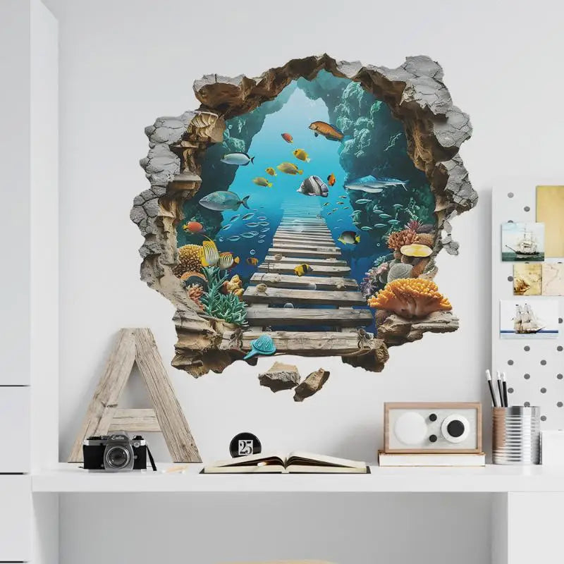 3D Underwater Wall Stickers – Kids Room & Living Room Décor
